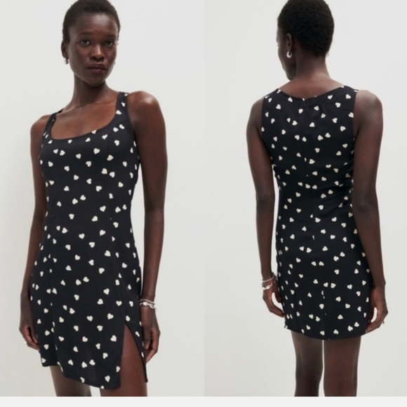 Dresses & Skirts - Reformation Noha Black Heart Print Dress